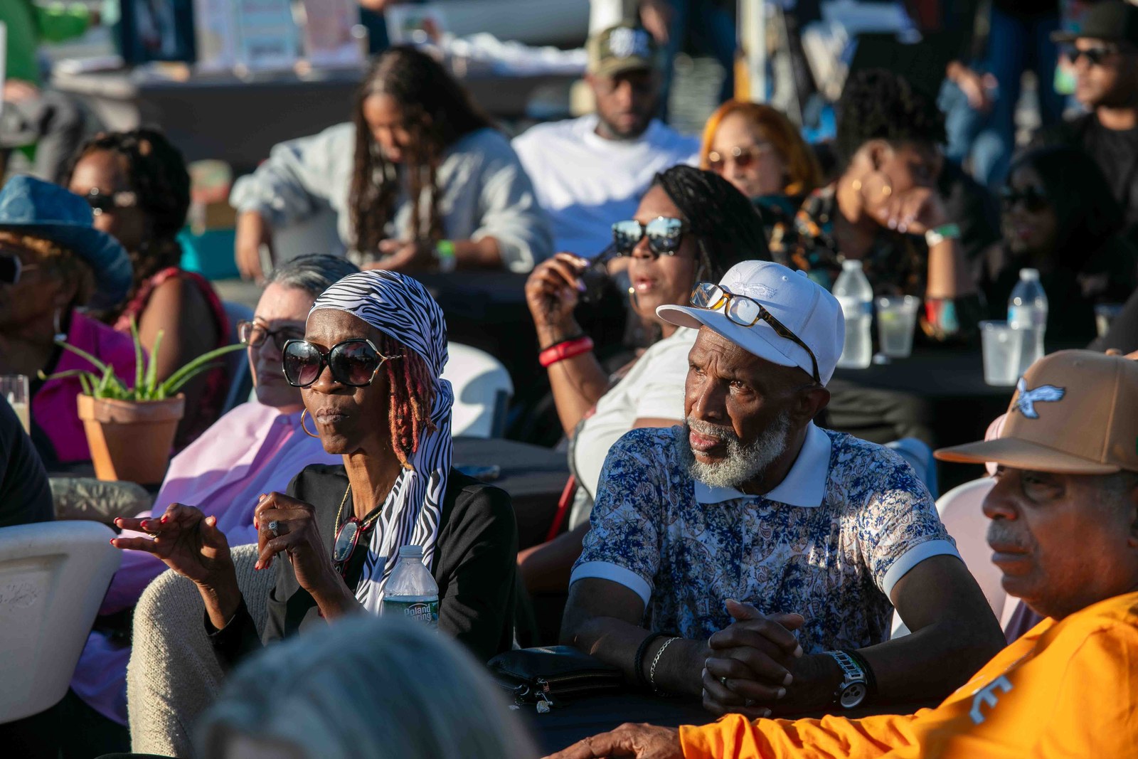 Guests enjoying the music at their table