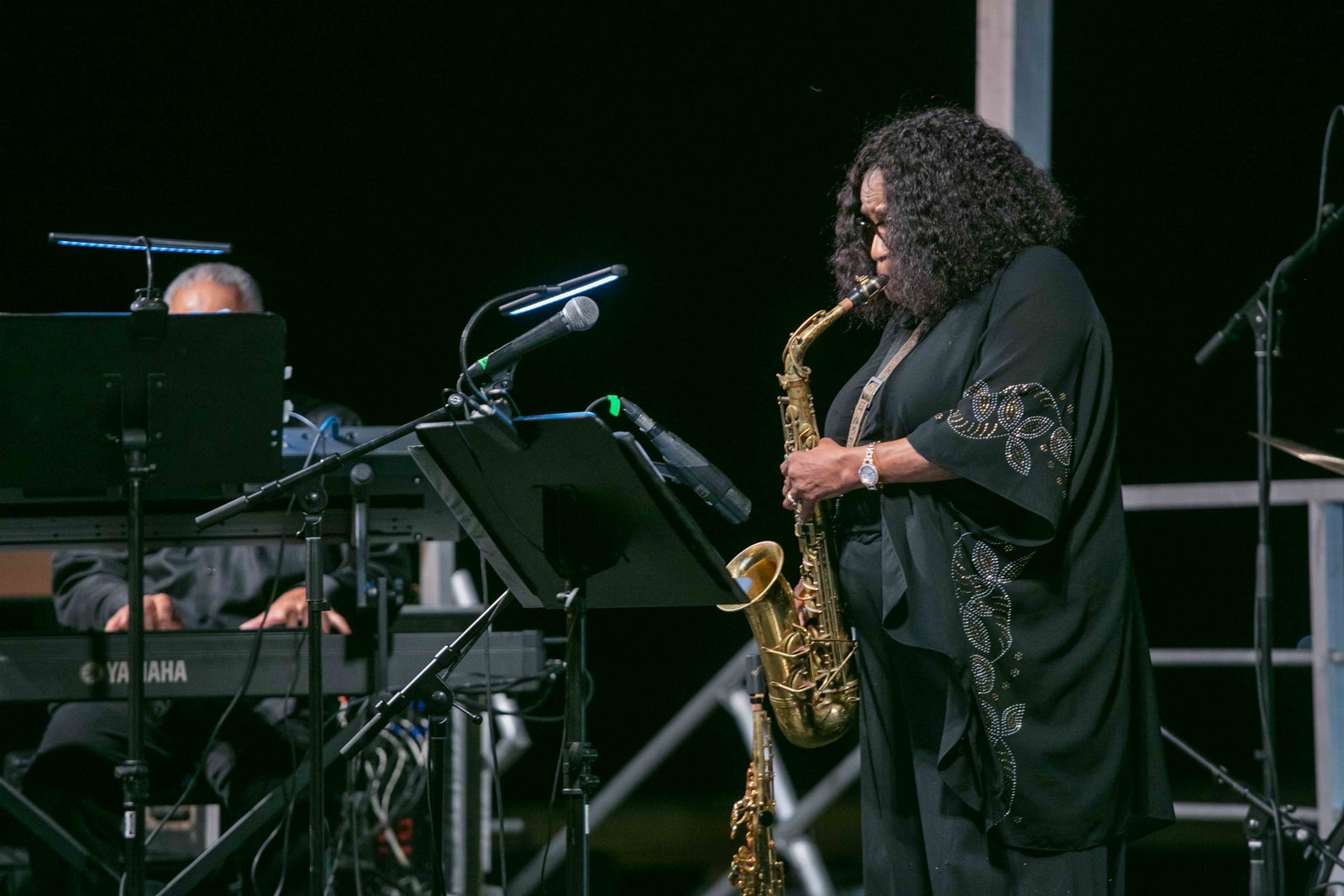 Fostina Dixon playing saxophone