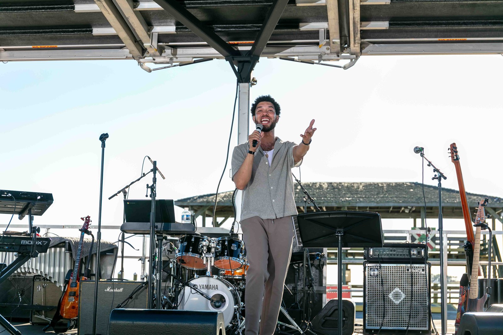 Ronnie Sterling singing on stage