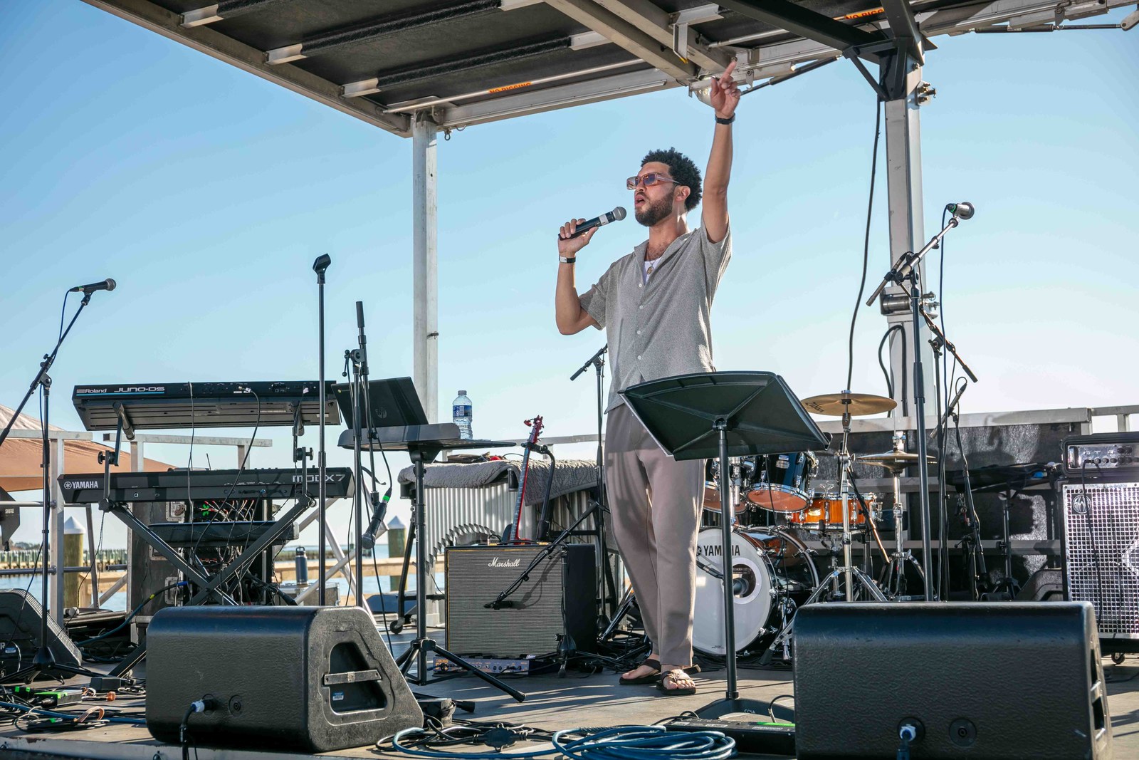 Vocal performance on the festival stage